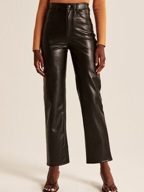 Vegan Leather Ankle Straight Pant